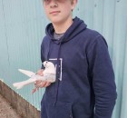Landon Lagerwall with his poultry project.