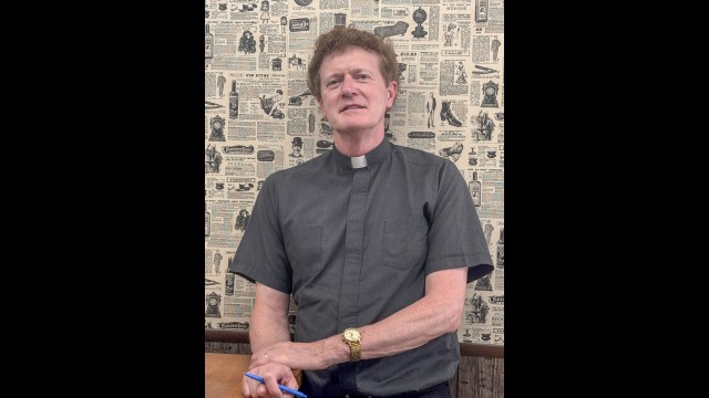 Father Paul Van de Crommert is the new priest serving All Saints Catholic Parish. (Staff photo by Denise Bonsack.)