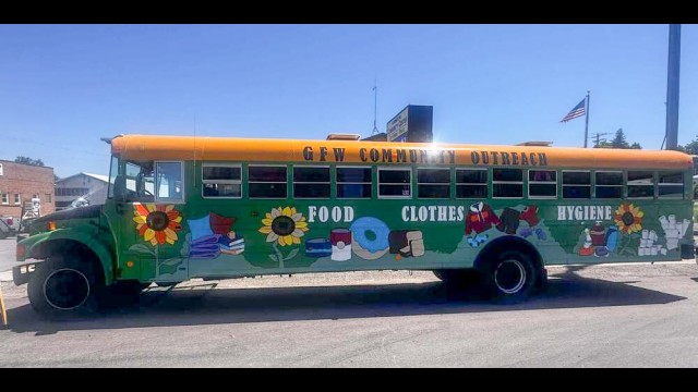The GFW Community Bus makes the rounds to all three communities each month providing food, clothing and hygiene items for those that need some extra help.