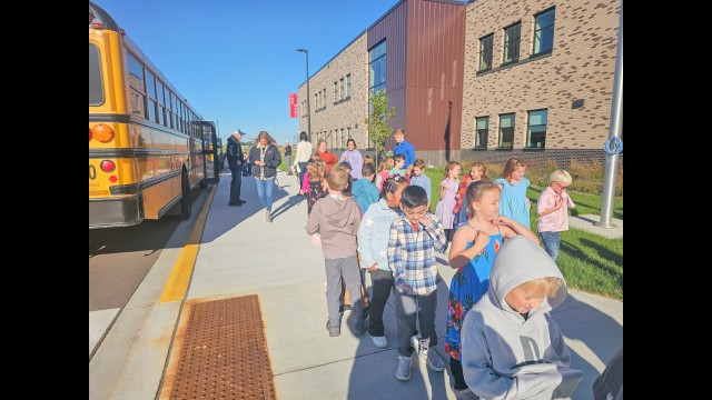 GFW Elementary students learned about bus safety and practiced emergency evacuation drills last week. (Submitted photo)